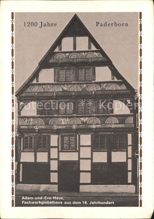Paderborn 1200 Jahre Adam und Eva Haus Fachwerkgi