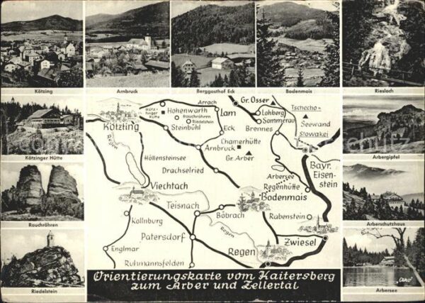 Koetzting Orientierungskarte vom Kaitersberg zum