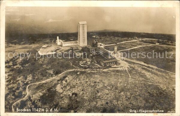 Brocken Harz Fliegeraufnahme mit Hotel