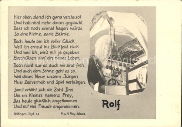 Haltingen Geburtskarte Rolf