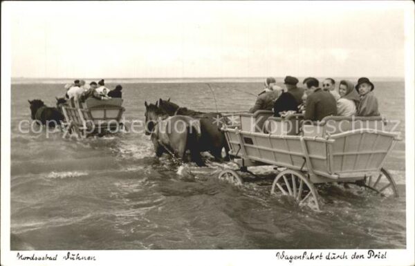 Duhnen Nordsee Wagenfahrt durch den Priel