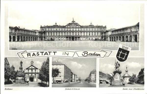 Rastatt Schloss Rathaus Bahnhofstrasse Stadtkir