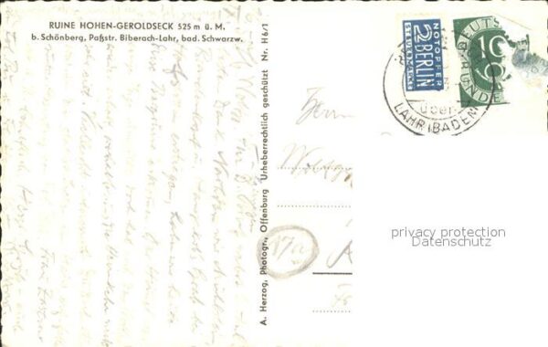 Schoenberg Gengenbach Ruine Hohen Geroldseck Gedichttext – Bild 2