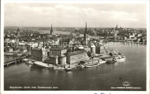 Stockholm Utsikt fran Stadshuset törn Fliegeraufn