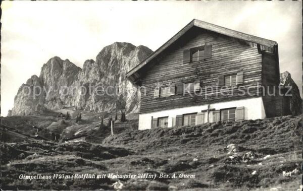 Tannheim Tirol Gimpelhaus mit Rotflüh und Hohwisler