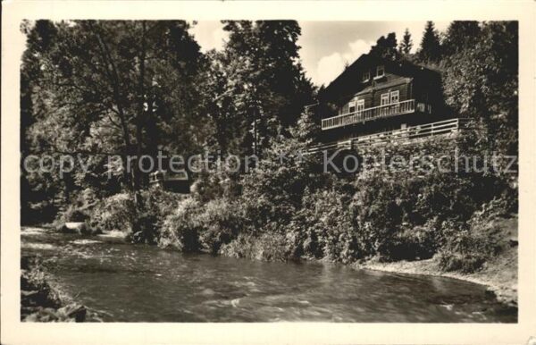 Schwarzburg Thueringer Wald HO Gaststätte Schweizerhaus im Schwarza