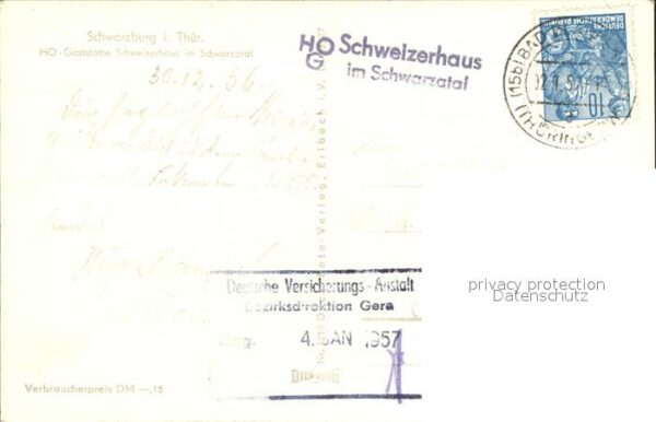 Schwarzburg Thueringer Wald HO Gaststätte Schweizerhaus im Schwarza – Bild 2