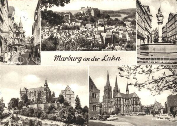Marburg Lahn Waltergasse Gesamtansicht Markt Brunnen