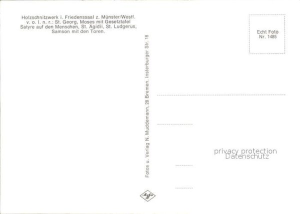 Muenster Westfalen Friedenssaal Holzschnitzwerk – Bild 2