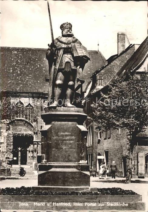 Jena Markt und Hanfried Portal der Stadtkirc