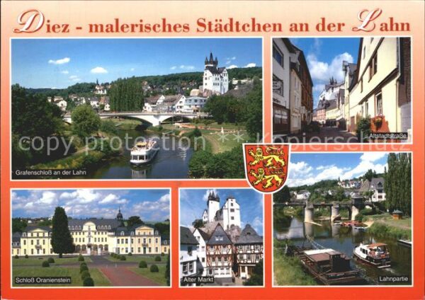 Diez Lahn Grafenschloss Altstadt Lahnbrücke Boot