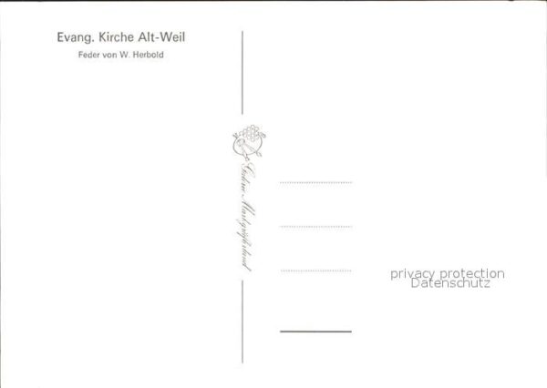 Alt Weil Rhein Evangelische Kirche Federzeichnung von – Bild 2