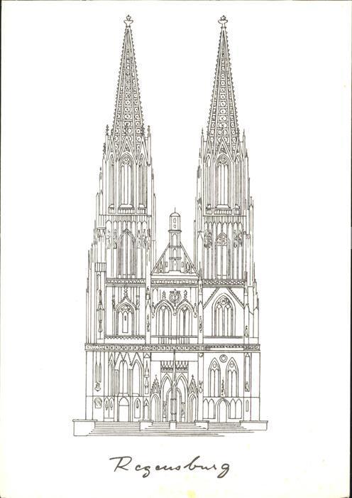 Regensburg Dom Zeichnung Kuratorium Kinderhilfswer
