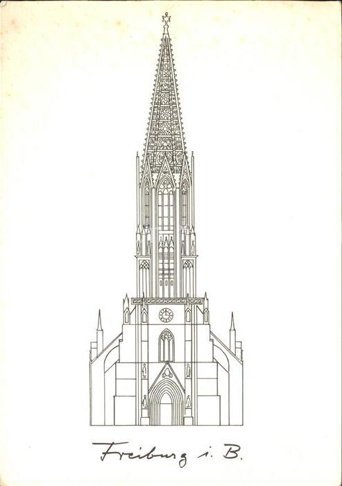 Freiburg Breisgau Münster Zeichnung Kuratorium Kinderhilf