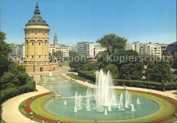 Mannheim Wasserturm Fontäne