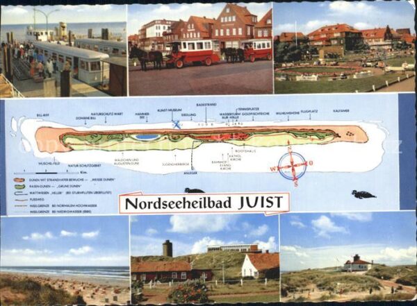 Juist Nordseebad Eisenbahn Pferdewagen Park Strand Dünen