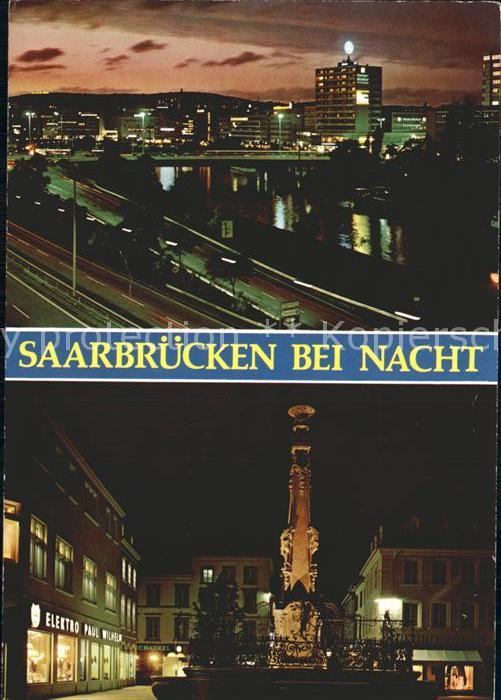 Saarbruecken bei Nacht Brunnen