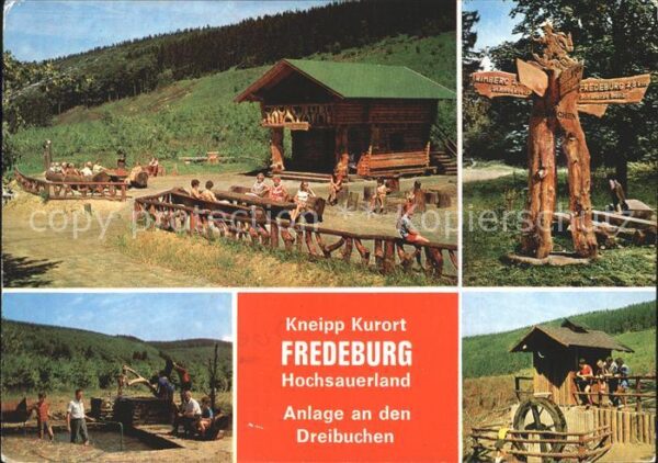 Fredeburg Schmallenberg Sauerland Anlage an den Dreibuchen Wegweiser Holz