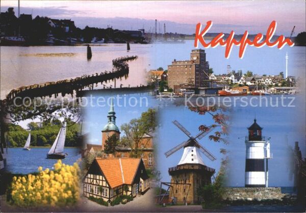 Kappeln Schlei Hafen Segelboot Windmühle Leuchtturm