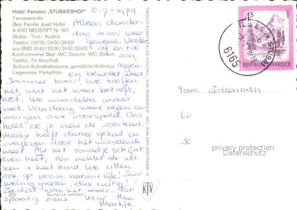 Neustift Stubaital Tirol Hotel Pension Stubaierhof Terrassencafe – Bild 2