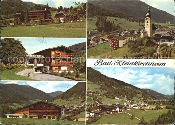 Bad Kleinkirchheim Kaernten Ortsansicht mit Kirche Hotels Thermalha