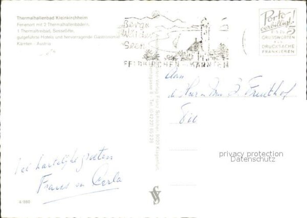 Bad Kleinkirchheim Kaernten Ortsansicht mit Kirche Hotels Thermalha – Bild 2