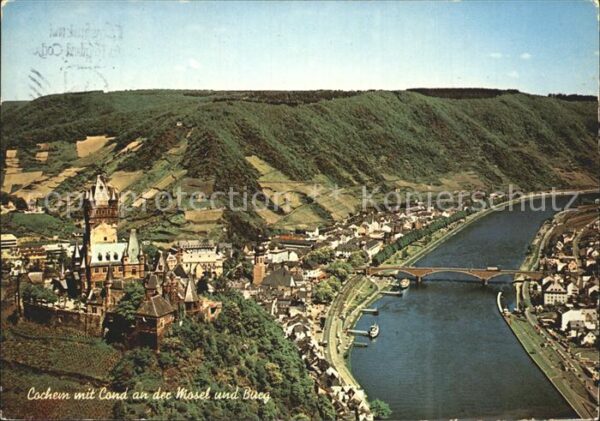 Cochem Mosel Panorama mit Cond und Burg Brücke Flieg