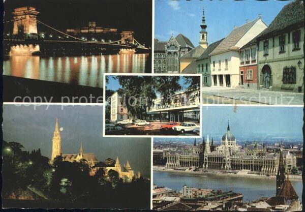 Budapest Donaubrücke Nachtaufnahme Burgpalast Ki