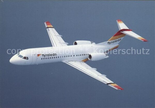 Flugzeuge Zivil Tyrolean Airways Fokker 70 OE-LFG c/n 1