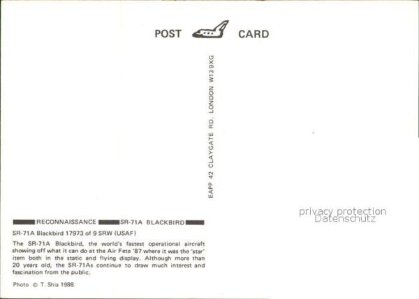 Flugzeuge Militaria SR-71A Blackbird 17973 9 SRW – Bild 2