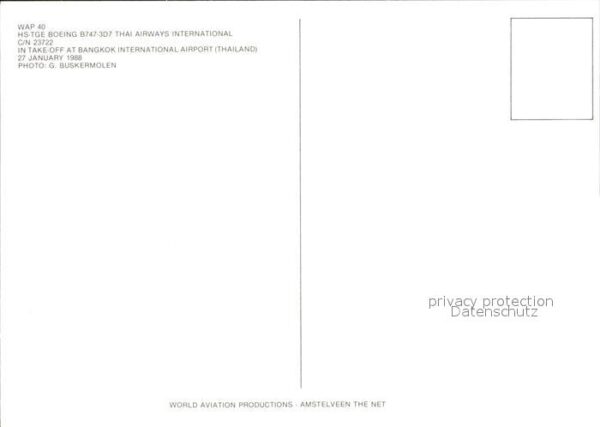 Flugzeuge Zivil Thai Airways International HS-TGE Boein – Bild 2