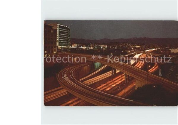 Los Angeles California Harbor Freeway at night