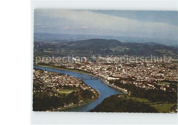 Linz Donau Fliegeraufnahme