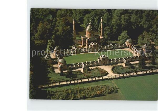 Schwetzingen Moschee im Schlossgarten Fliegeraufnahm