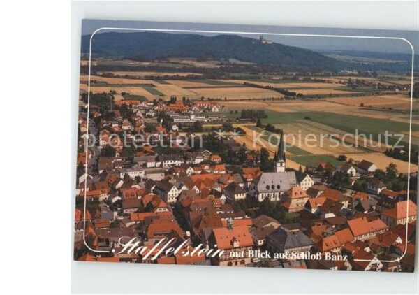 Staffelstein mit Schloss Banz Fliegeraufnahme