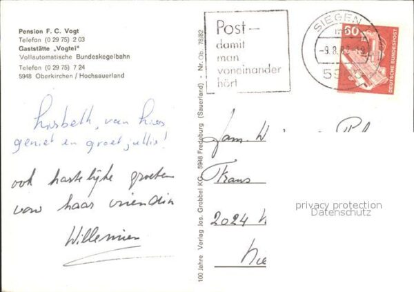 Oberkirchen Sauerland Pension F.C. Vogt Restaurant Vogtei – Bild 2