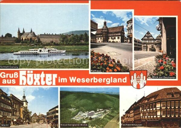 Hoexter Weser Markt Schloß-Corvey Dechanei Weserbergl