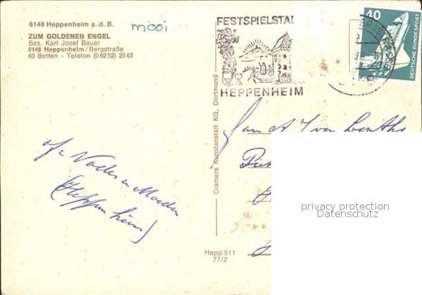 Heppenheim Bergstrasse Zum goldenen Engel Fliegeraufnahme – Bild 2