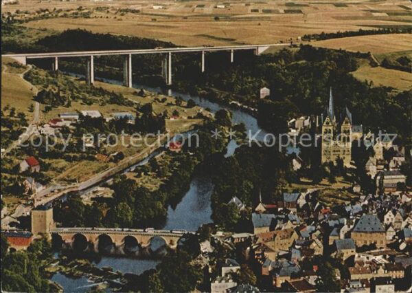 Limburg Lahn Fliegeraufnahme mit Lahnbrücken