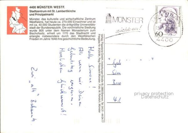 Muenster Westfalen Fliegeraufnahme Altstadt mti Prinzipalm – Bild 2