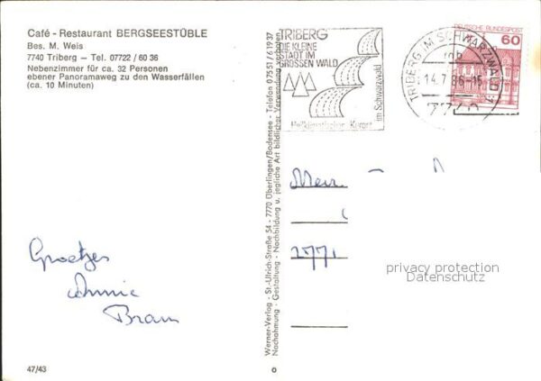 Triberg Schwarzwald Bergseestüble Cafe Restaurant – Bild 2
