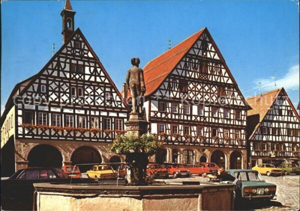 Dornstetten Wuerttemberg bei Freudenstadt Fachwerkhäuser mit Bru