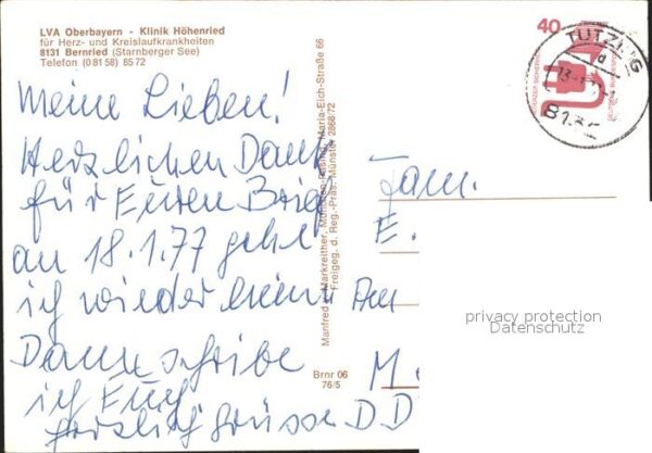 Hoehenried Starnberger See Klinik LVA Oberbayern Fliegeraufnahme – Bild 2