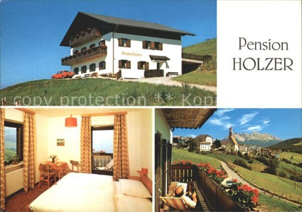 Deutschnofen Nova Ponente Pension Holzer Blick auf Kirche und Alp