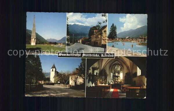 Moellbruecke Wegkreuz Blick gegen Tauern Ortsstrasse
