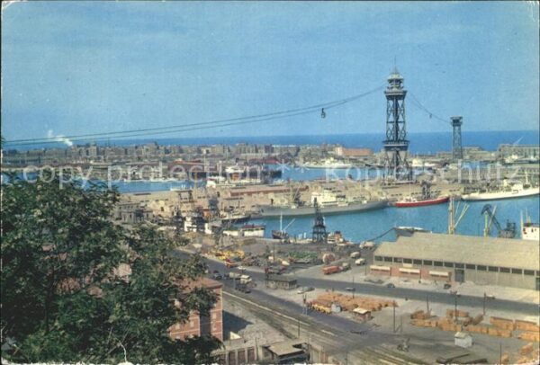 Barcelona Cataluna Teleferico de Montjuic Puerto Hafen Sei