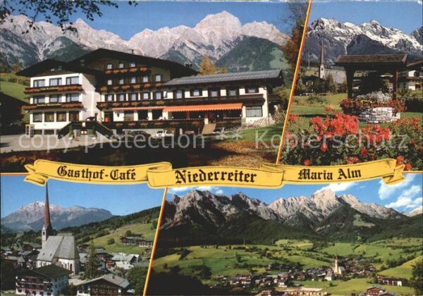Maria Alm Steinernen Meer Gasthof Cafe Niederreiter Ortsansicht m