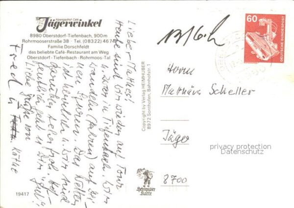 Tiefenbach Oberstdorf Alpengasthof Cafe Jägerwinkel – Bild 2