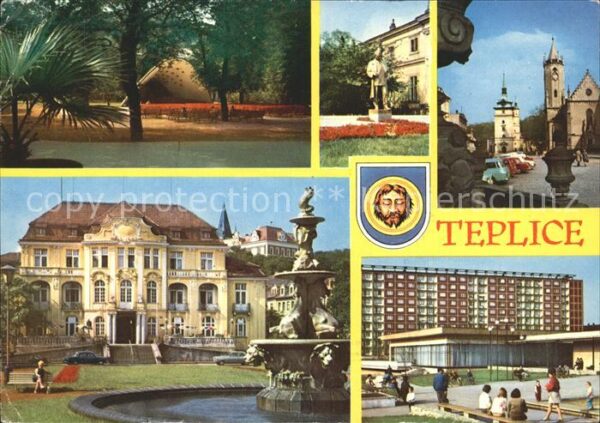 Teplice Park Pavillon Denkmal Schlosskirche Bru