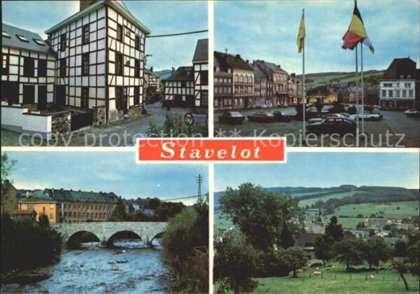 Stavelot Liege Teilansichten Fachwerkhaus Brücke Platz